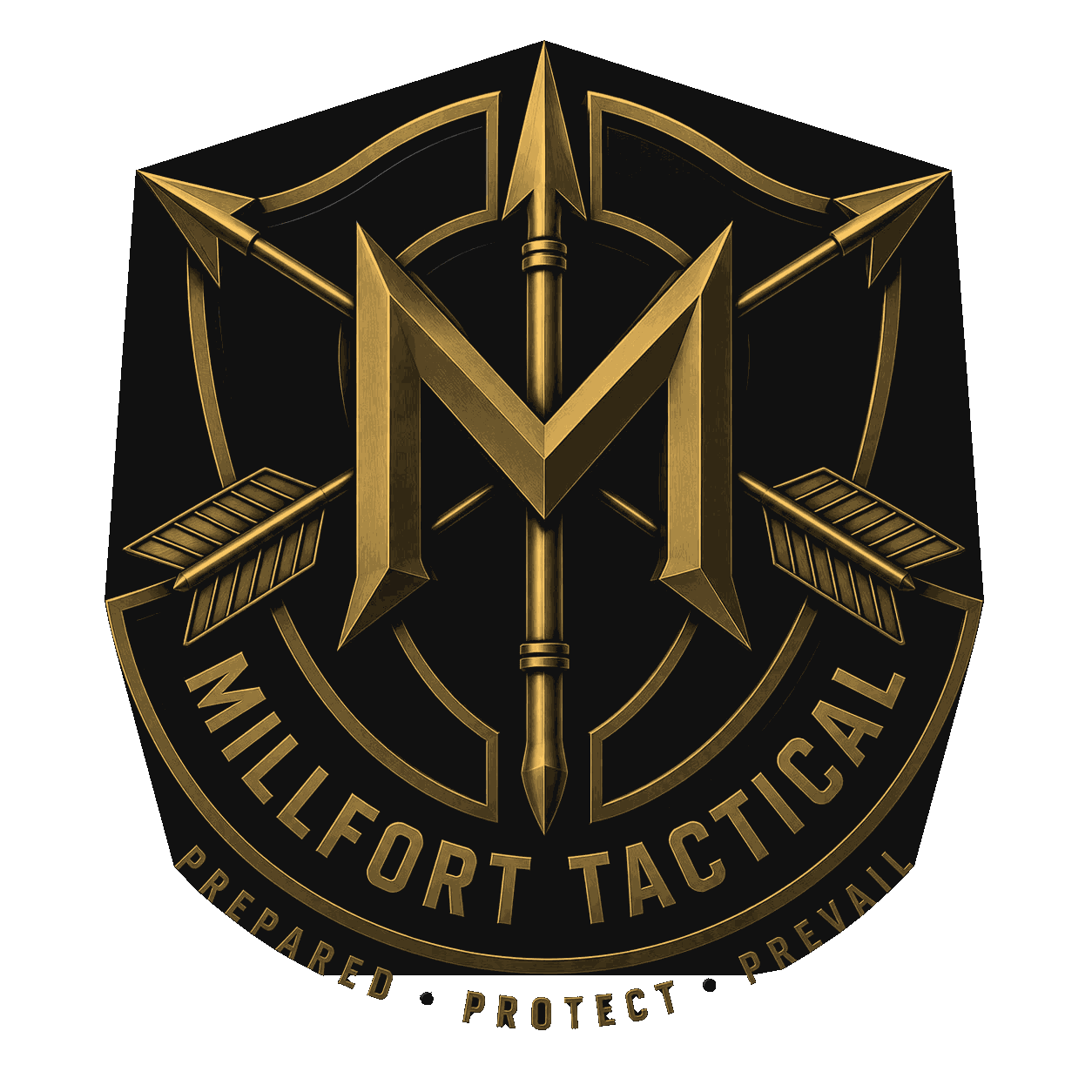 Millfort Tactical black and gold crest