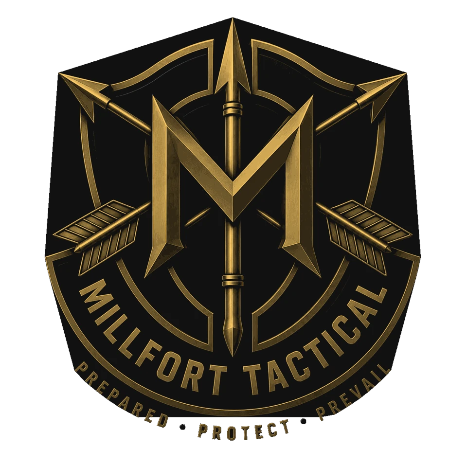 Millfort Tactical black and gold crest
