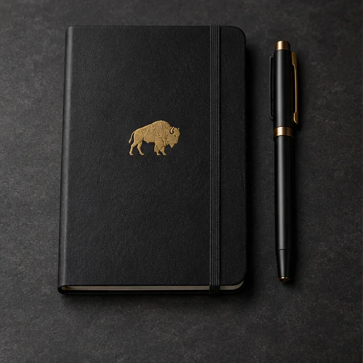 Concept preview of a Millfort field notebook and pen